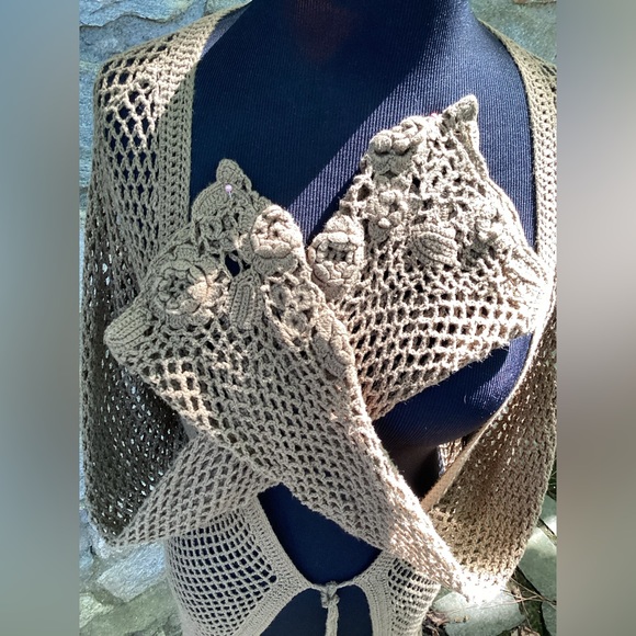 Sundance Net Maxi cardigan Duster M Boho - Picture 4 of 5